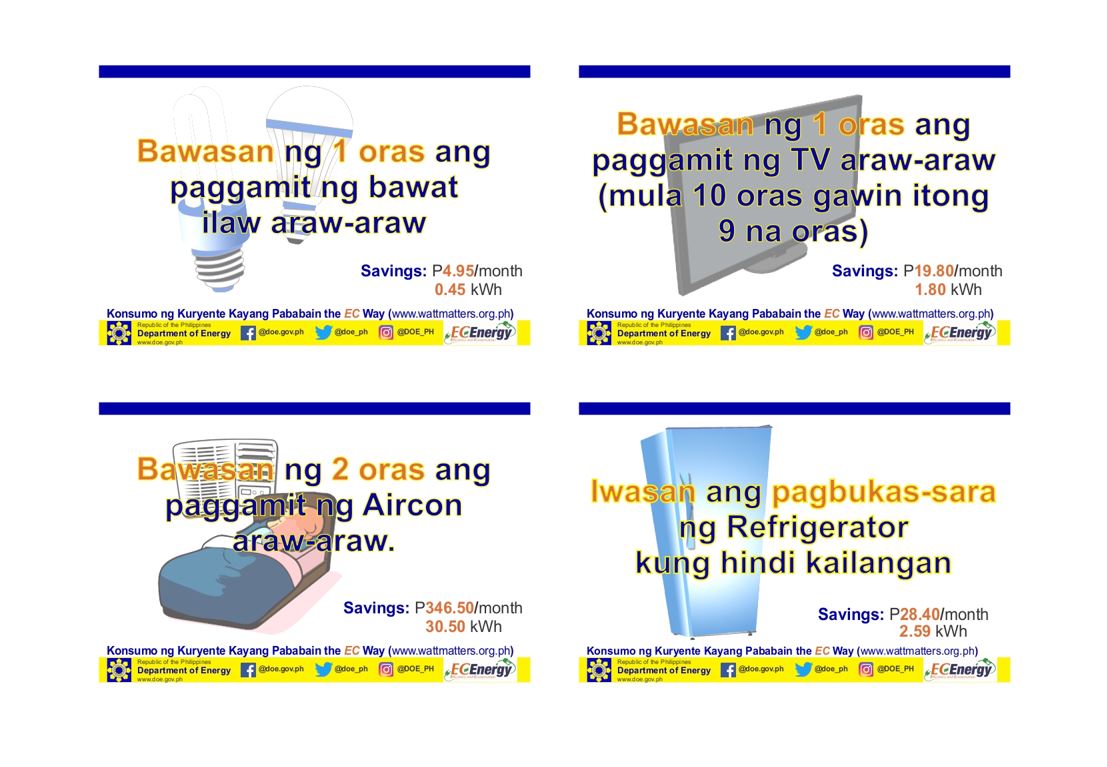 some of the DOE energy-saving tips:
