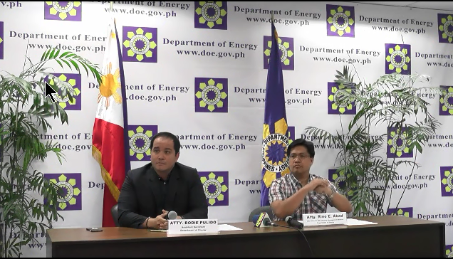 DOE Assistant Secretary Leonido Pulido III and DOE-Oil Industry Management Bureau Director Rino Abad briefed the media on 25 January re: the results of the inspections conducted yesterday by the DOE-OIMB Inspection Teams in several gas stations within South Triangle area.