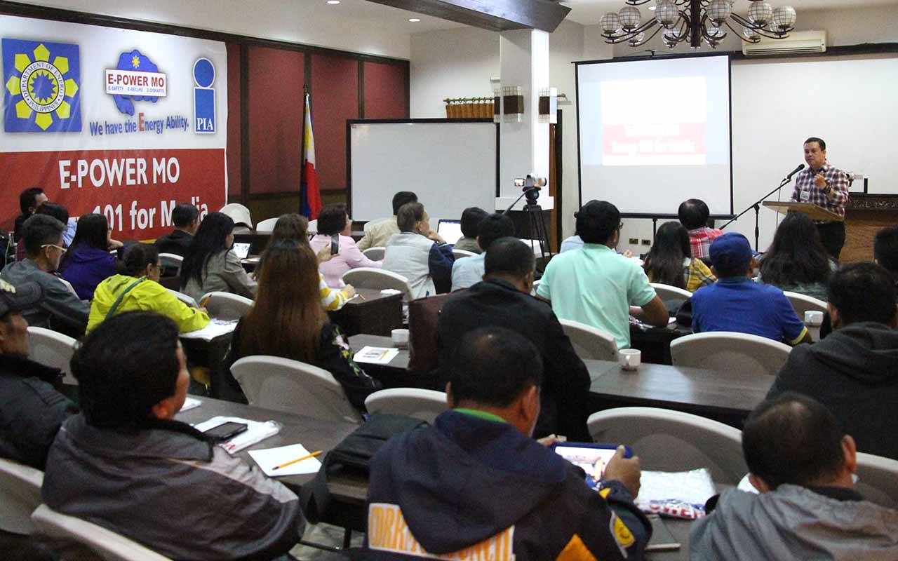 ENERGY 101: Department of Energy (DOE) Undersecretary Felix William B. Fuentebella delivers the keynote address on behalf of Secretary Alfonso G. Cusi during the E-Power Mo: Energy 101 for Media last July 23 in Tagaytay City.
