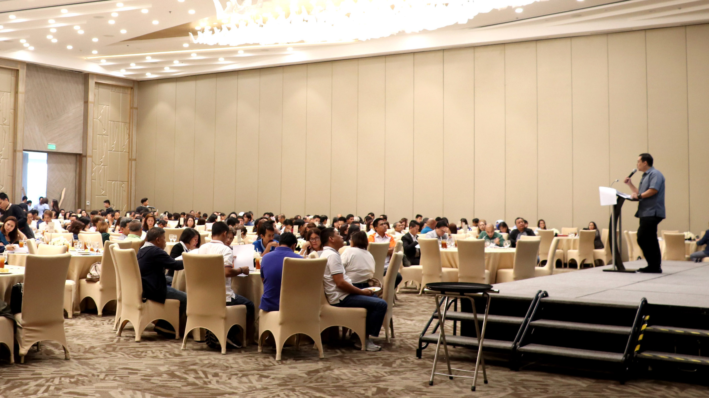 ENGAGING THE PUBLIC: DOE Undersecretary Felix William B. Fuentebella urges participants to share their inputs on the new guidelines on administering financial benefits to host communities of a power generation facility on 13 June at the Marquis Events Place in BGC, Taguig City.
