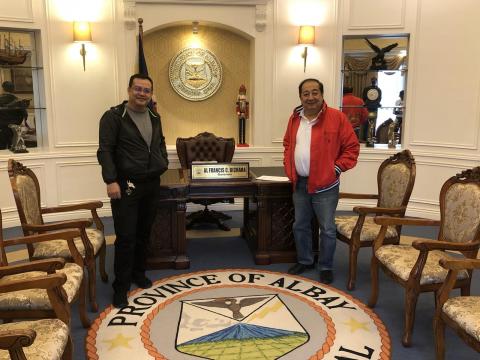 FULFILLING THE LGU ENERGY CODE: Undersecretary Fuentebella, in his meeting with Albay Governor Al Francis Bichara, explains the major role of the Local Government Unit Energy Code in strengthening and integrating national energy plans, programs, and policies into local development plans, with particular focus on energy resiliency.   ###