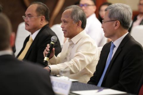 During the Integrated Nuclear Infrastructure Review Mission held on Monday, 10 December, at Makati Shangri-La, Energy Secretary Alfonso Cusi (center) highlighted the country's achievements on environmental sustainability.